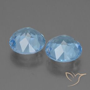 Gemme di Topazio Blu svizzero naturale da 6.70 ct, Rotondo, VVS-VS