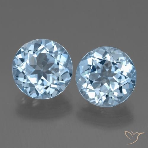 6.64ctw Naturale Blu svizzero Topazio, Rotondo, VVS-VS