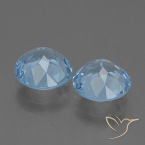 Gemme di Topazio Blu svizzero naturale da 6.64 ct, Rotondo, VVS-VS