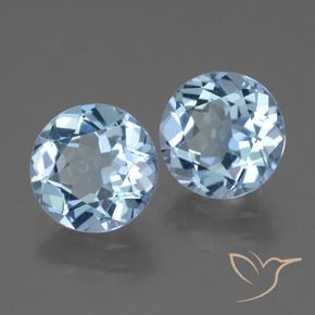Gemme di Topazio Celeste naturale da 6.24 ct, Rotondo, VVS