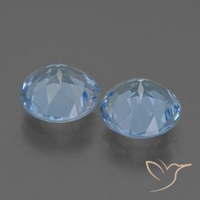 Gemme di Topazio Celeste naturale da 6.24 ct, Rotondo, VVS