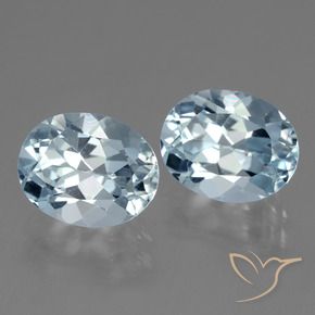 Gemme di Topazio Celeste naturale da 6.60 ct, Ovale, VVS-VS