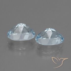 Gemme di Topazio Celeste naturale da 6.60 ct, Ovale, VVS-VS