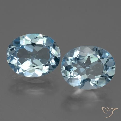5.81ctw Naturale Celeste Topazio, Ovale, VVS-VS