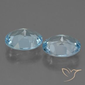 Gemme di Topazio Celeste naturale da 5.81 ct, Ovale, VVS-VS