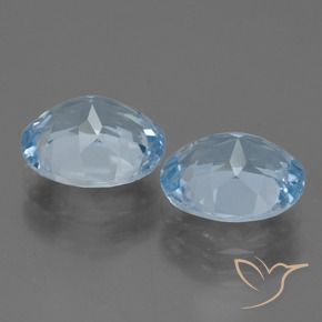 Gemme di Topazio Blu svizzero naturale da 6.75 ct, Ovale, VVS-VS