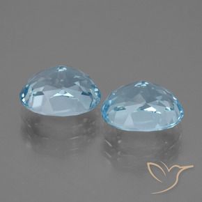 Gemme di Topazio Celeste naturale da 7.31 ct, Ovale, VVS-VS
