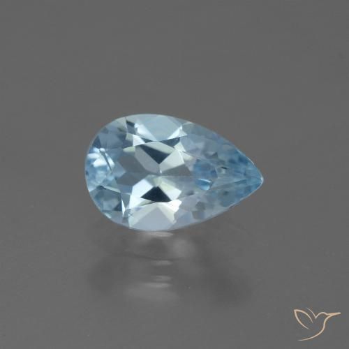 1.53ct Naturale Blu svizzero Topazio, Forma a pera, VVS-VS