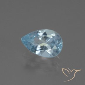 Topazio Blu svizzero naturale da 1.53 ct, Forma a pera, VVS-VS