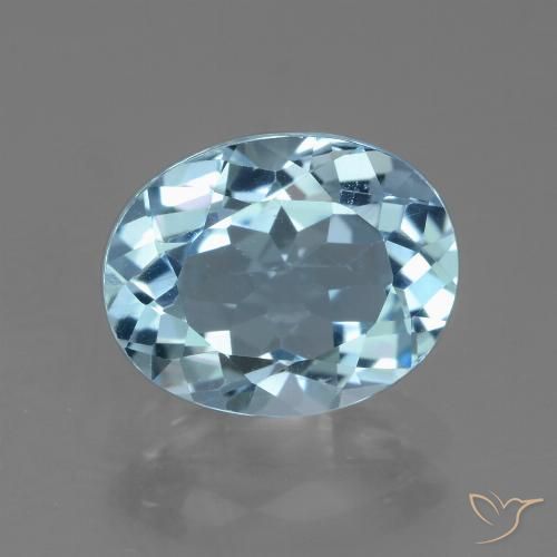 Topazio Celeste naturale da 3.29 ct, Taglio ovale, VVS