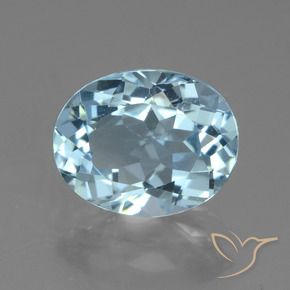 Topazio Celeste naturale da 3.29 ct, Taglio ovale, VVS