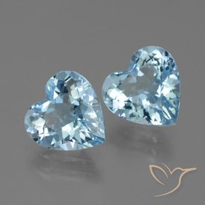 Gemme di Topazio Celeste naturale da 5.51 ct, Cuore, VVS