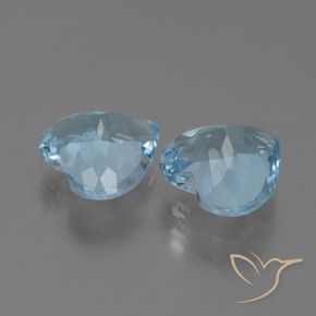 Gemme di Topazio Celeste naturale da 5.51 ct, Cuore, VVS