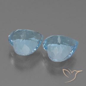 Gemme di Topazio Celeste naturale da 6.32 ct, Cuore, VVS