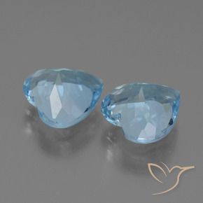 Gemme di Topazio Blu svizzero naturale da 5.69 ct, Cuore, VVS-VS