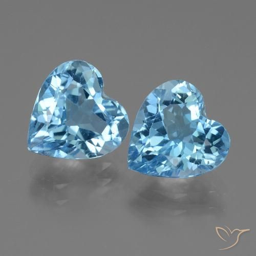 6.23ctw Naturale Blu svizzero Topazio, Cuore, VS