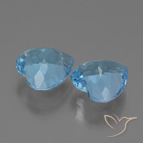 Gemme di Topazio Blu svizzero naturale da 6.23 ct, Cuore, VS