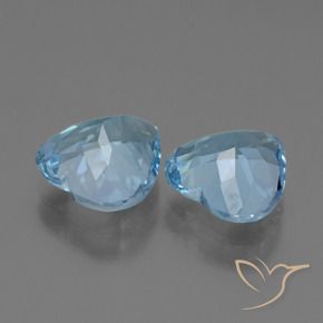 Gemme di Topazio Blu svizzero naturale da 5.57 ct, Cuore, VVS-VS