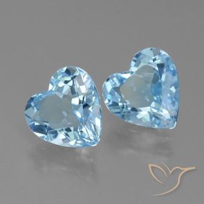 Gemme di Topazio Blu svizzero naturale da 5.58 ct, Cuore, VVS