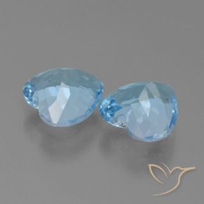 Gemme di Topazio Blu svizzero naturale da 5.58 ct, Cuore, VVS