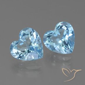 Gemme di Topazio Blu svizzero naturale da 5.87 ct, Cuore, VVS