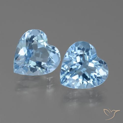 5.68ctw Naturale Blu svizzero Topazio, Cuore, VVS