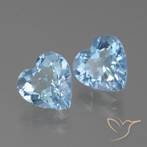 Gemme di Topazio Blu svizzero naturale da 5.68 ct, Cuore, VVS