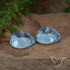 Gemme di Topazio Celeste naturale da 6.45 ct, Cuore, VS