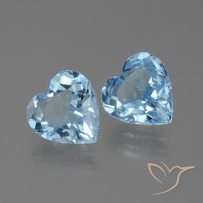 Gemme di Topazio Blu svizzero naturale da 5.79 ct, Cuore, VVS
