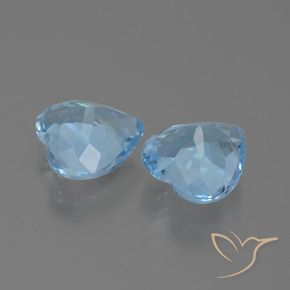Gemme di Topazio Blu svizzero naturale da 5.79 ct, Cuore, VVS