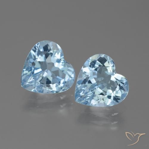 5.79ctw Naturale Celeste Topazio, Cuore, VVS
