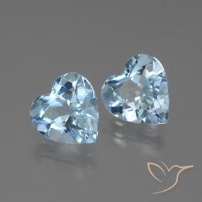 Gemme di Topazio Blu svizzero naturale da 5.33 ct, Cuore, VS