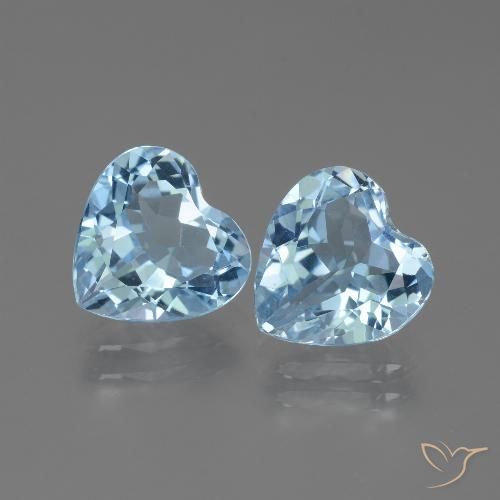 5.44ctw Naturale Celeste Topazio, Cuore, VVS