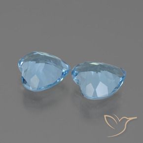 Gemme di Topazio Celeste naturale da 5.44 ct, Cuore, VVS