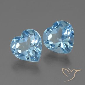 Gemme di Topazio Blu svizzero naturale da 5.67 ct, Cuore, VVS