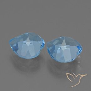 Gemme di Topazio Blu svizzero naturale da 5.67 ct, Cuore, VVS
