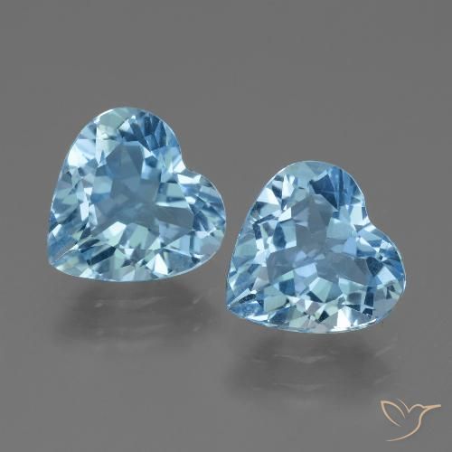 Gemme di Topazio Blu svizzero naturale da 5.32 ct, A forma di cuore, VVS