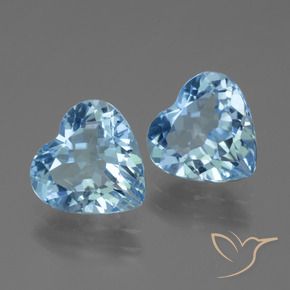 Gemme di Topazio Blu svizzero naturale da 5.32 ct, A forma di cuore, VVS