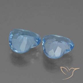 Gemme di Topazio Blu svizzero naturale da 5.32 ct, A forma di cuore, VVS