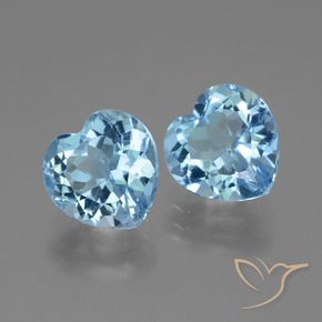 Gemme di Topazio Celeste naturale da 6.51 ct, Cuore, VVS