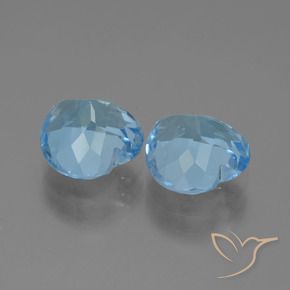 Gemme di Topazio Celeste naturale da 6.51 ct, Cuore, VVS