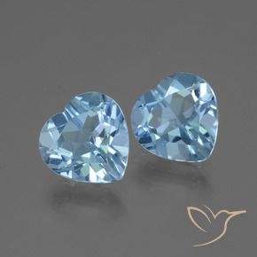 Gemme di Topazio Celeste naturale da 5.52 ct, Cuore, VVS