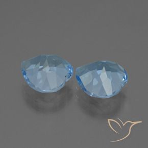 Gemme di Topazio Celeste naturale da 5.52 ct, Cuore, VVS