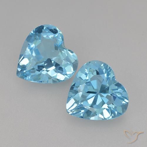 5.17ctw Naturale Blu svizzero Topazio, Cuore, VVS-VS