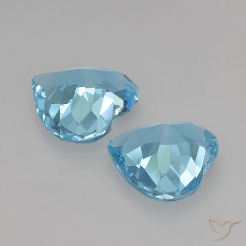 Gemme di Topazio Blu svizzero naturale da 5.17 ct, Cuore, VVS-VS
