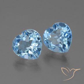 Gemme di Topazio Blu svizzero naturale da 6.27 ct, Cuore, VVS
