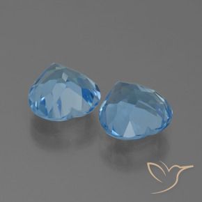 Gemme di Topazio Blu svizzero naturale da 6.27 ct, Cuore, VVS