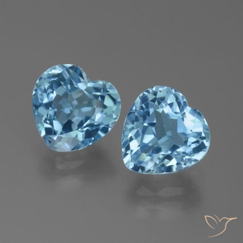 6.30ctw Naturale Blu svizzero Topazio, Cuore, VVS