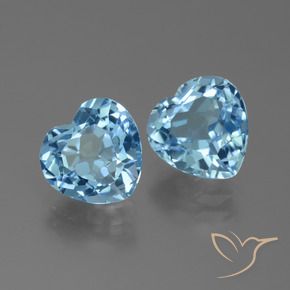 Gemme di Topazio Blu svizzero naturale da 6.30 ct, Cuore, VVS