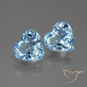 Gemme di Topazio Blu svizzero naturale da 5.44 ct, Cuore, VVS